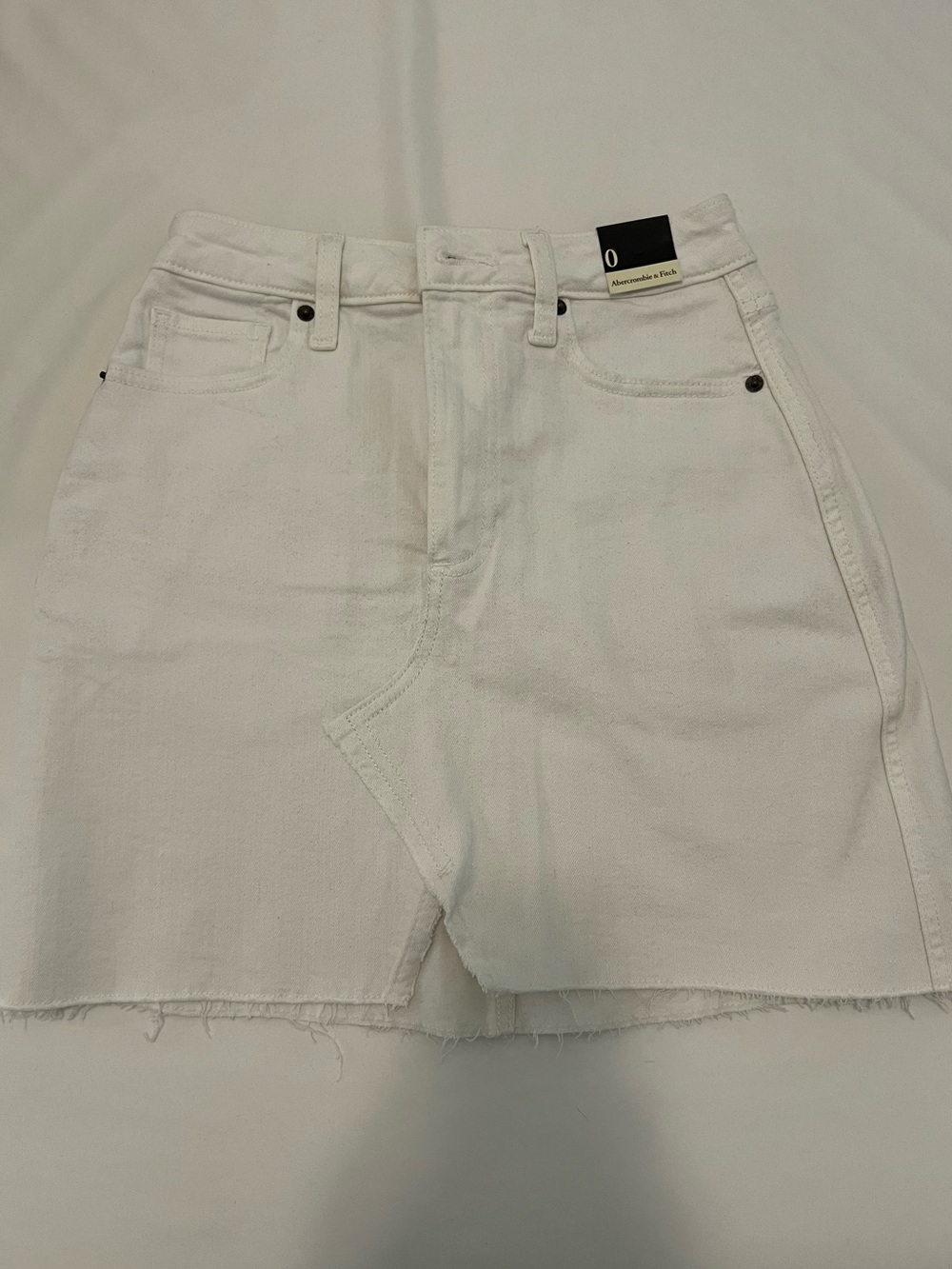 Abercrombie & Fitch White High-Rise Denim Skirt - Picture 1 of 4